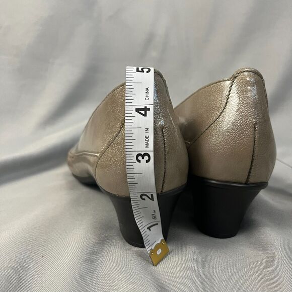 SAS Sonyo Women's Pump 9N Bronze Patent Leather Cut Out Slip On Heel H4845666 - Picture 3 of 8